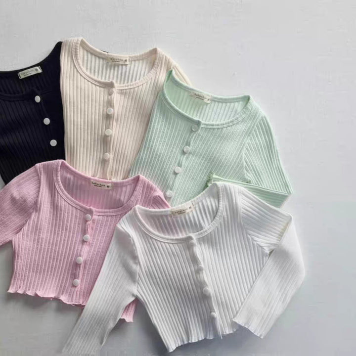 【73-120】リブメロウショートカーディガン