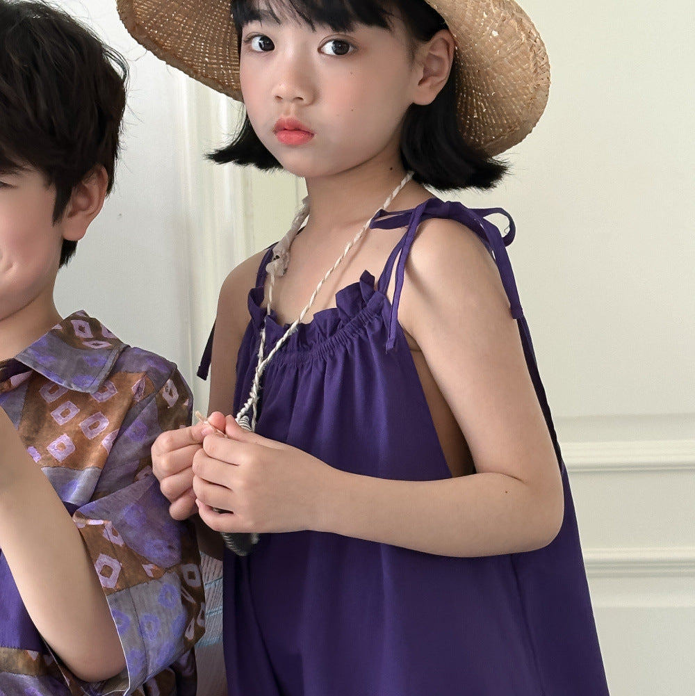 【90-150】ロングキャミソールワンピース