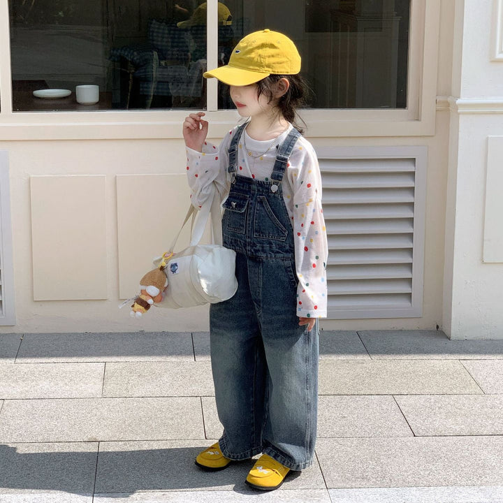 【90-140】ポケットデザインデニムサロペット