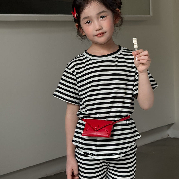 【90-140】ボーダー柄セットアップ