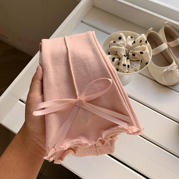 【90-150】裾リボンメロウフレアパンツ