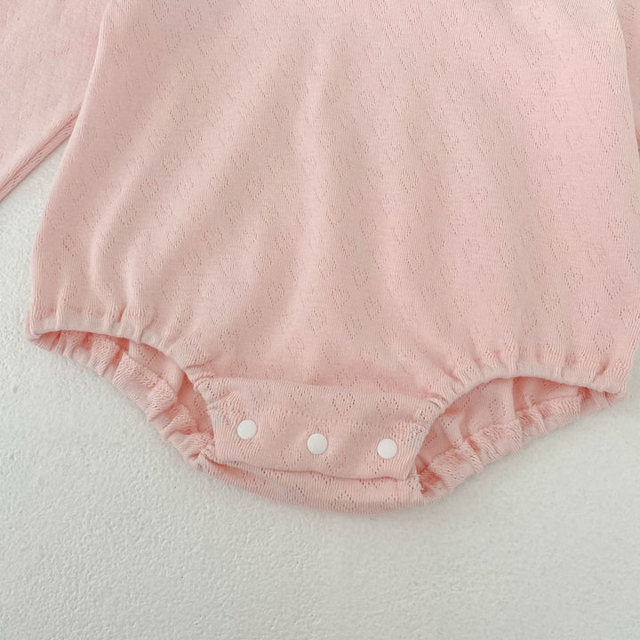 【73-90】デザインカラー長袖ロンパース