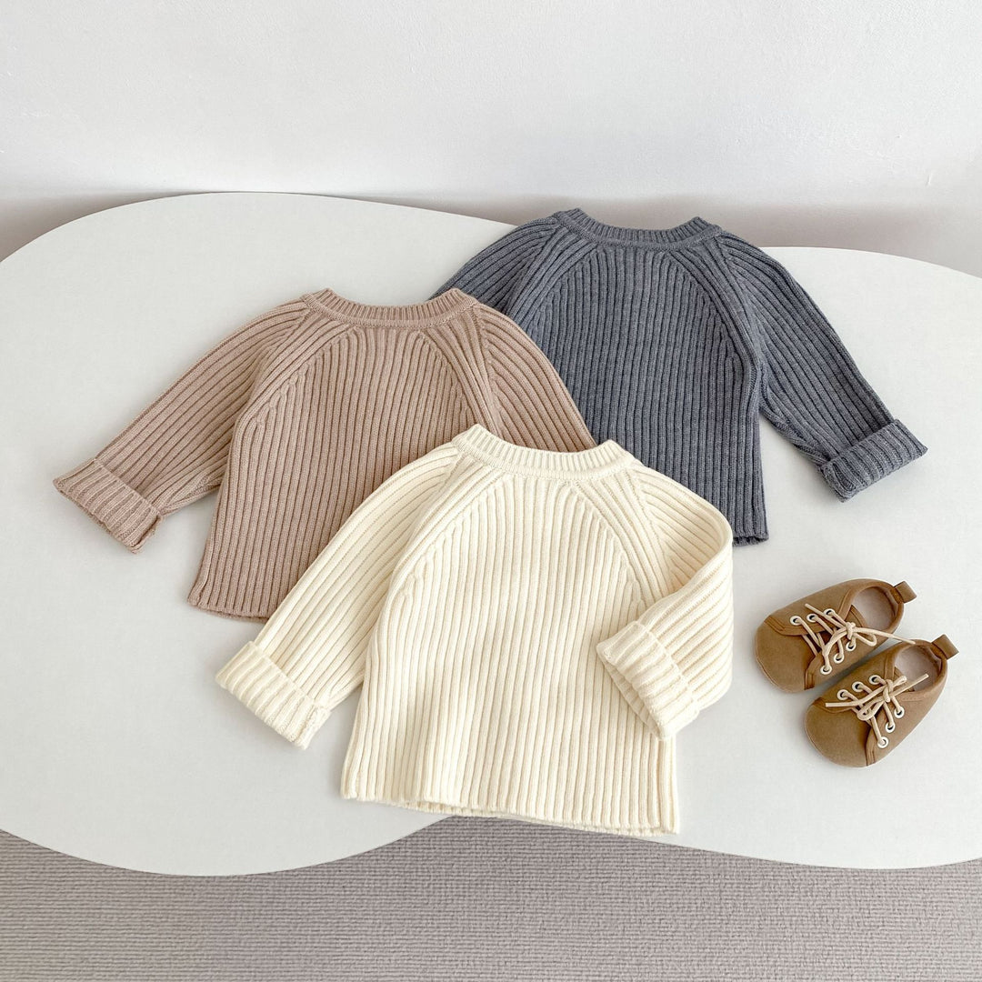 【73-90】シンプルリブカーディガン