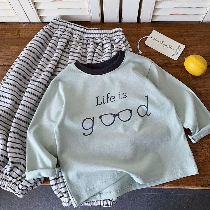 【90-150】Life is goodデザインロンT