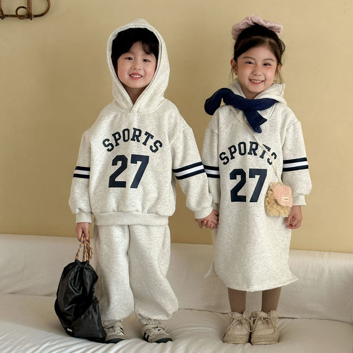 【80-150】フード付きSPORTSスウェットセットアップ