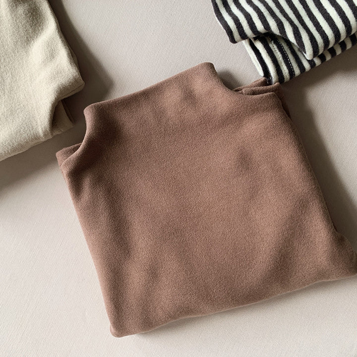 【80-130】モックネックシンプルトップス