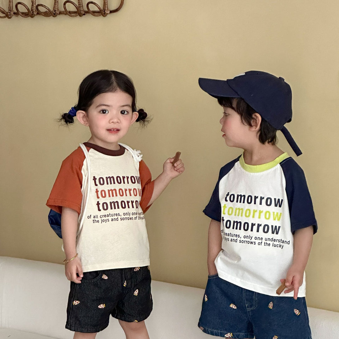 【80-150】英字ロゴラグランスリーブTシャツ