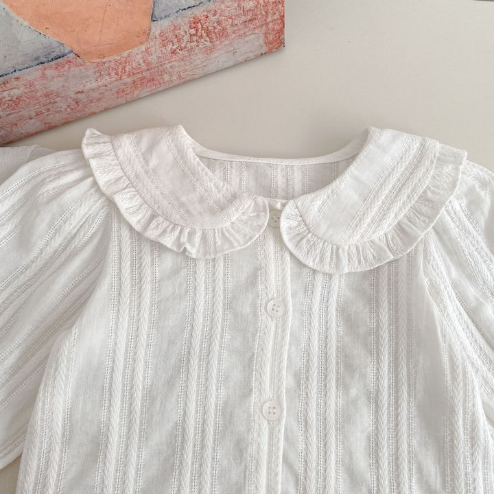 【73-120】襟付きフリルデザインシャツ