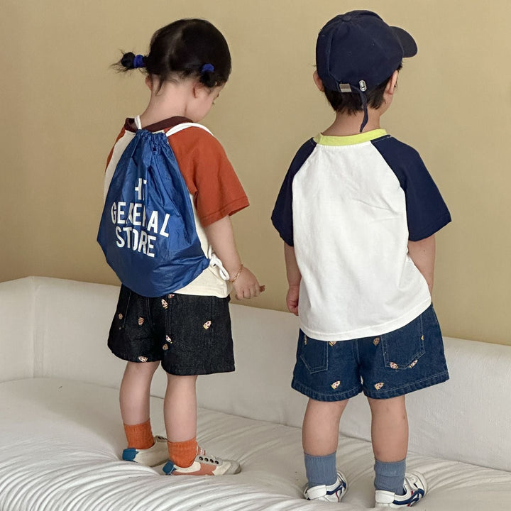 【80-150】英字ロゴラグランスリーブTシャツ
