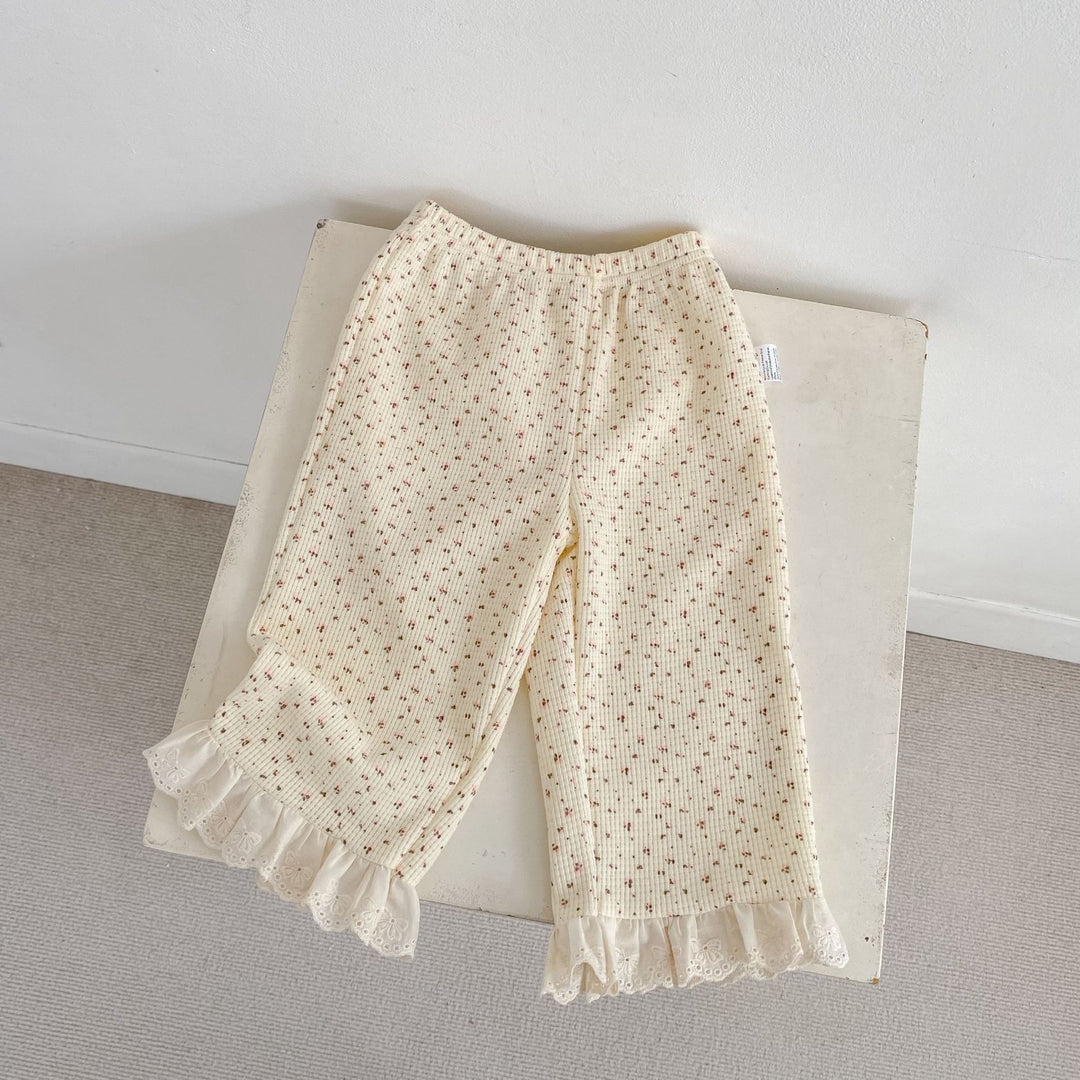 【73-110】レースヘムワッフルセットアップ