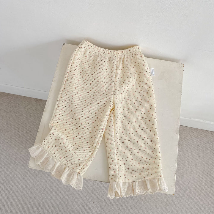 【73-110】レースヘムワッフルセットアップ