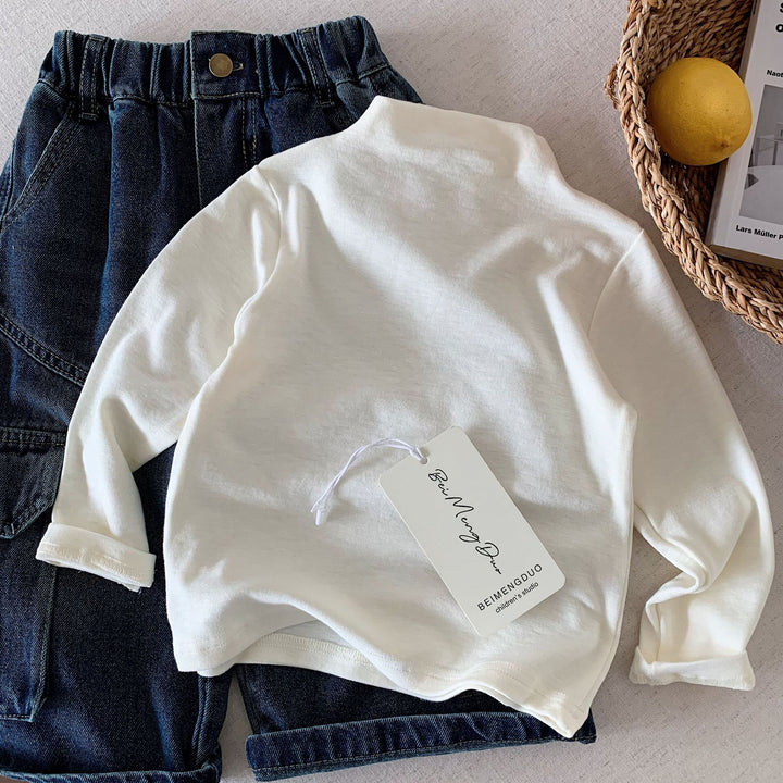 【90-150】ハイネックシンプルロンT