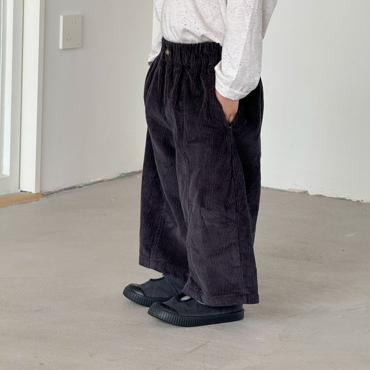 【80-150】コーデュロイワイドパンツ