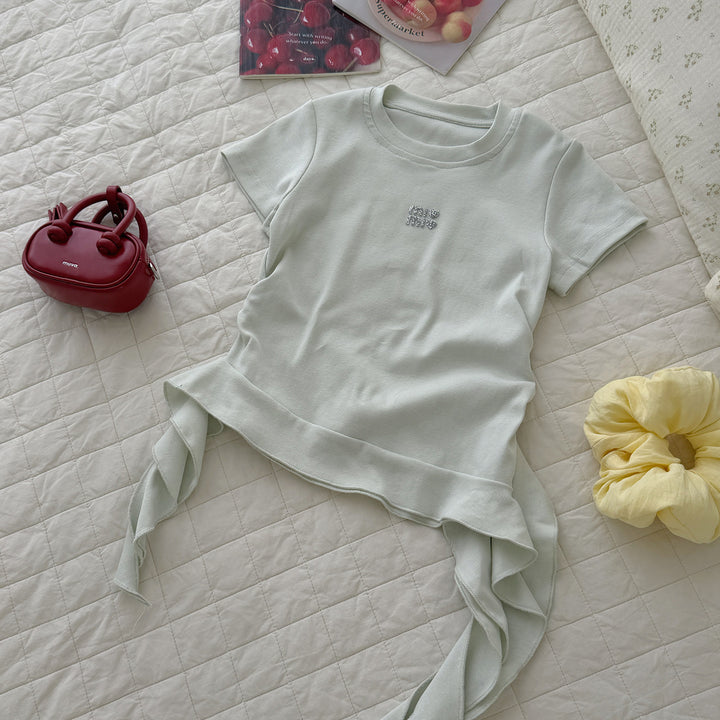 【90-150】サイドフリルTシャツ