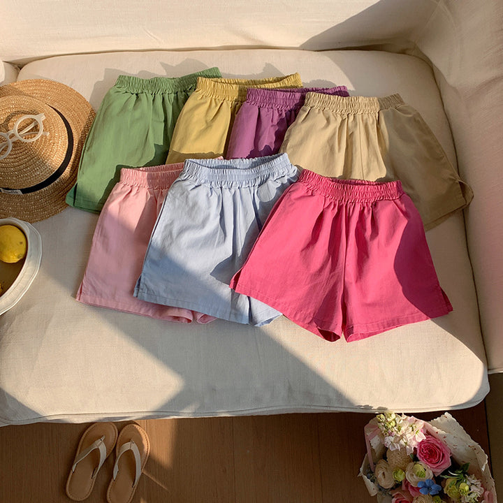 【90-150】カラーシンプルショートパンツ