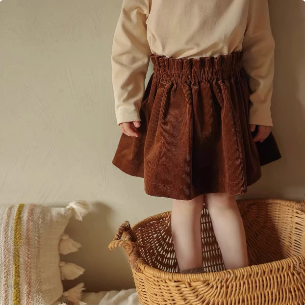 【110-150】ウエストギャザーコーデュロイスカート