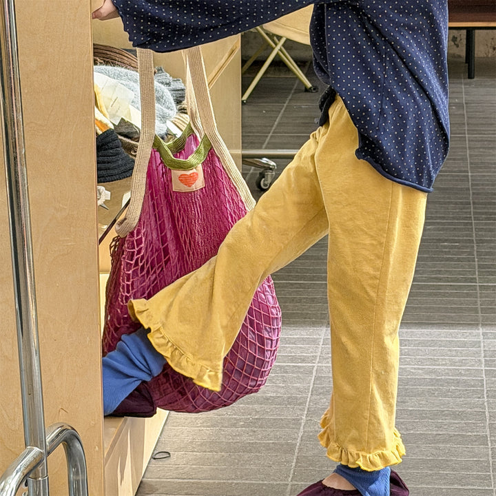 【80-130】フリルヘムロングパンツ