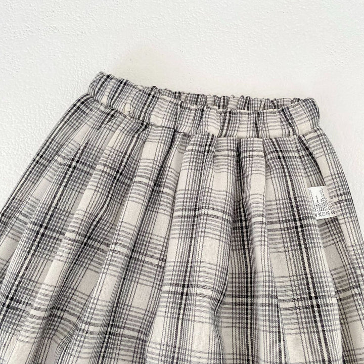 【73-110】チェック柄カジュアルロングパンツ