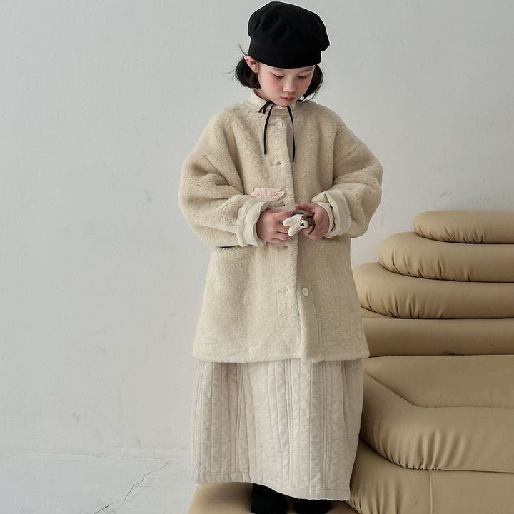 【90-150】ワンポイントふわふわコート
