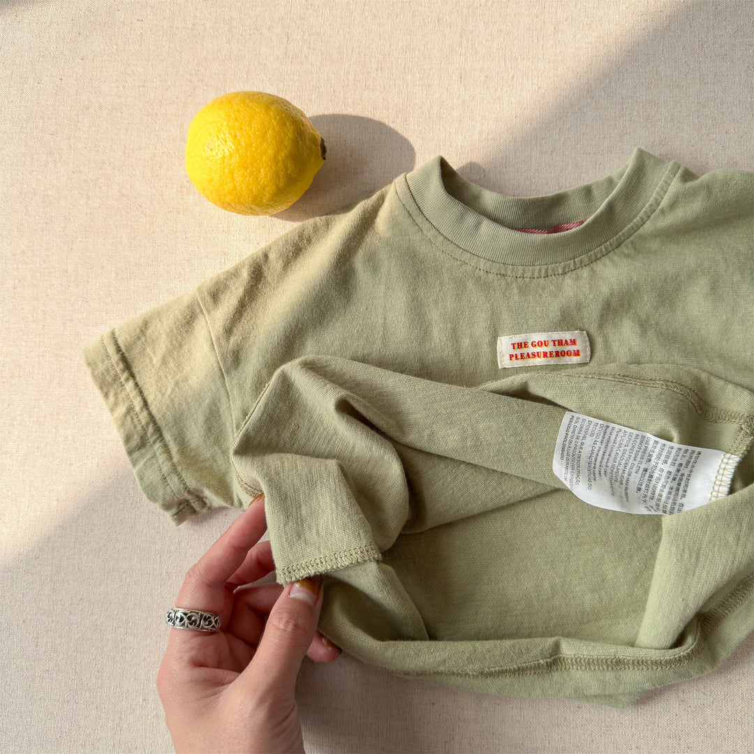 【80-130】ワンポイントシンプルTシャツ