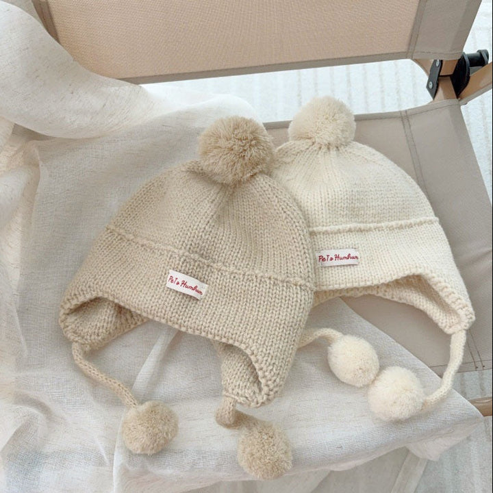 【48-52cm】ポンポン付きニット帽
