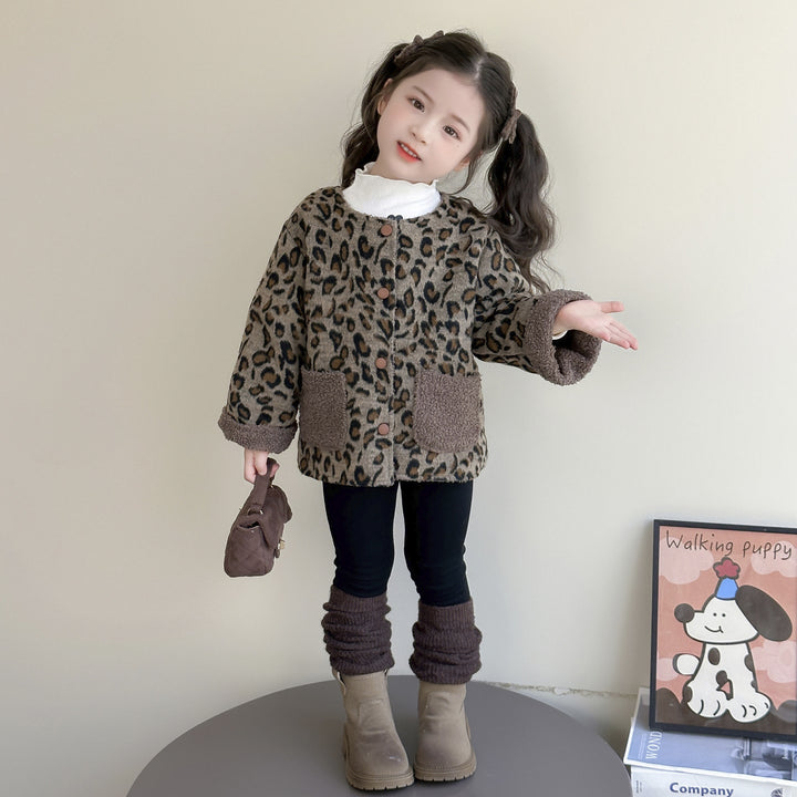 【90-140】裏ボアレオパード柄ジャケット