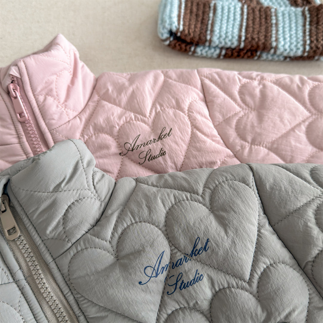 【80-130】ハートデザインキルティングジャケット