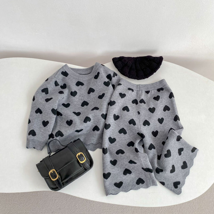 【73-130】スカラップデザインハート柄セットアップ