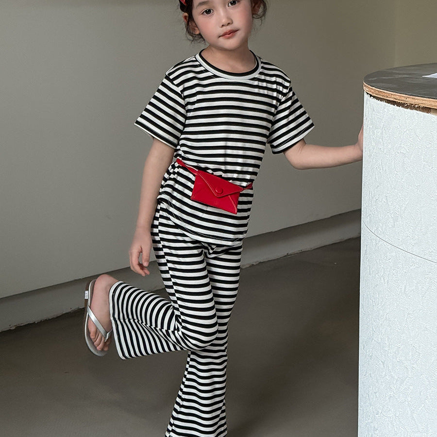 【90-140】ボーダー柄セットアップ