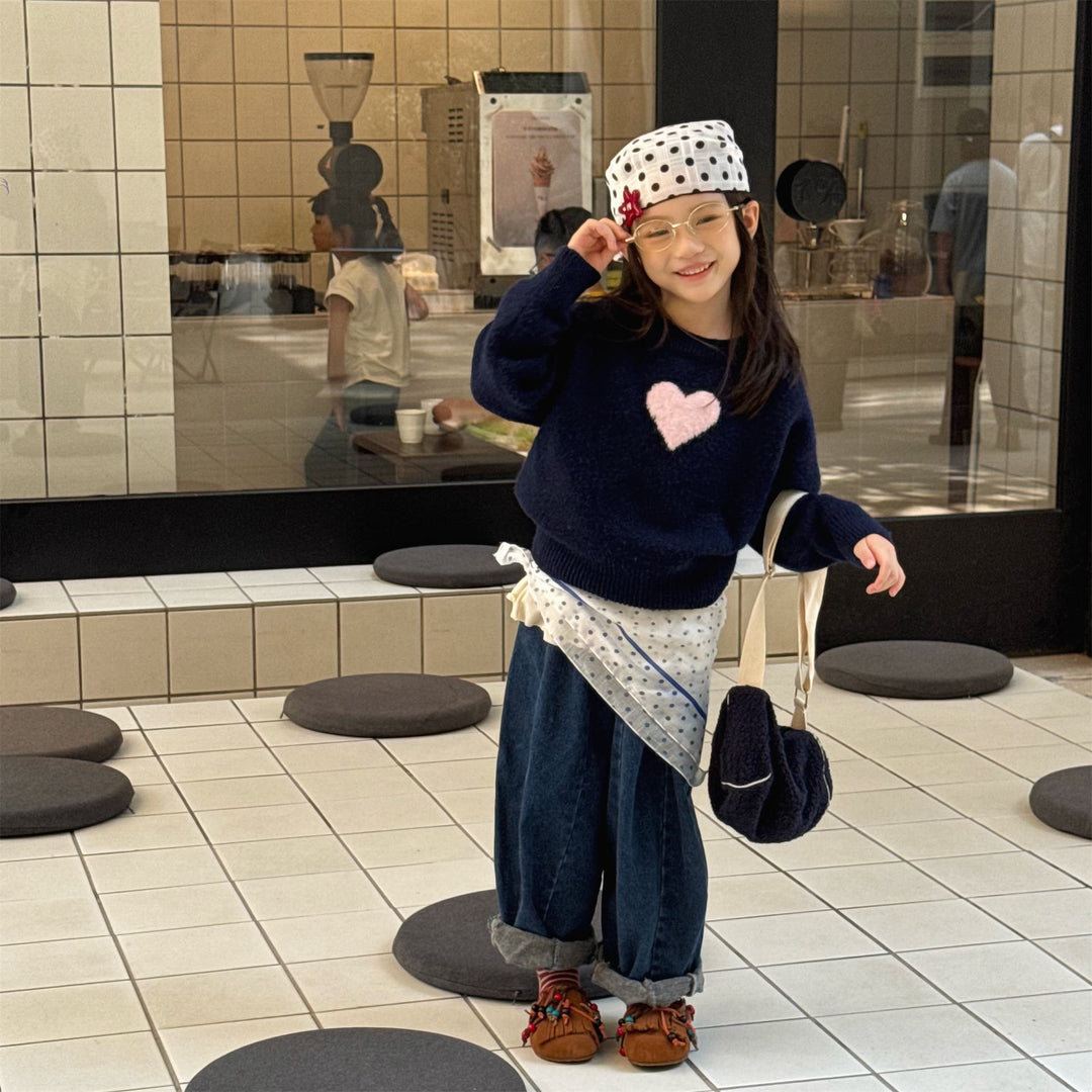 【80-130】フロントハートニットトップス