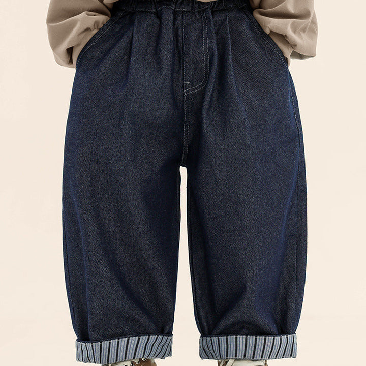 【90-140】ストライプデザインロングパンツ