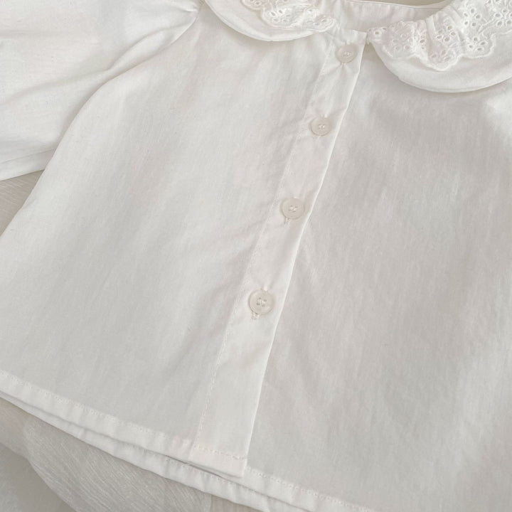 【73-120】レースデザインカラーシャツ