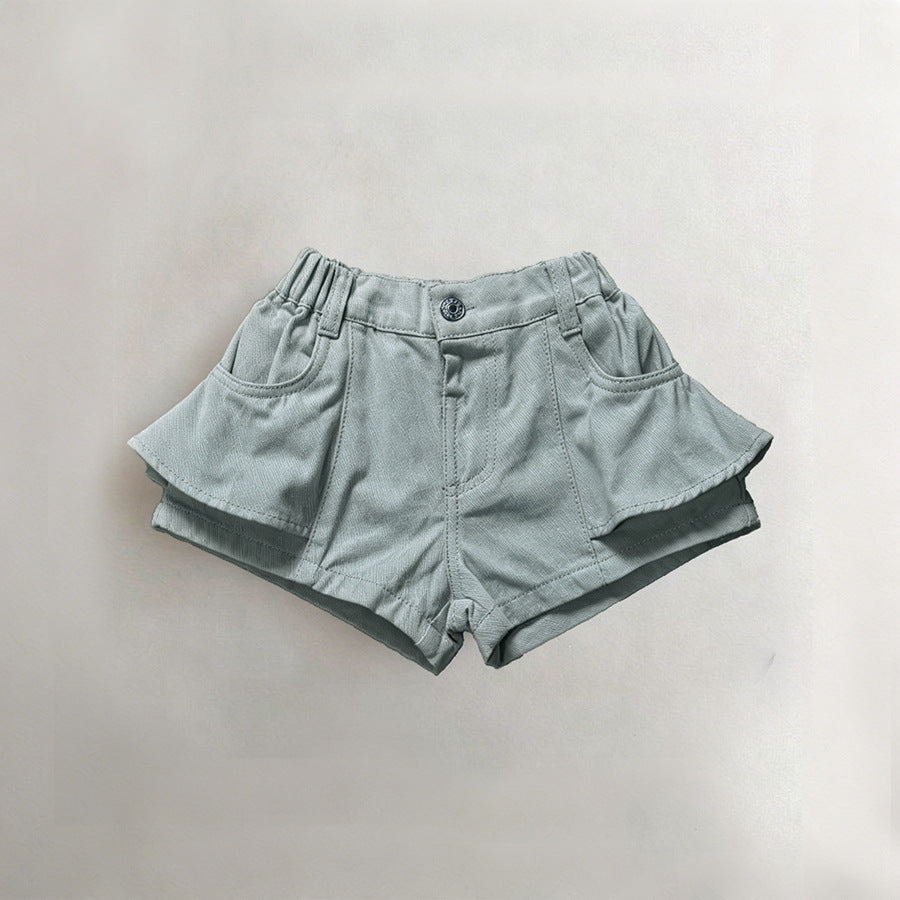 【80-130】サイドフリルショートパンツ
