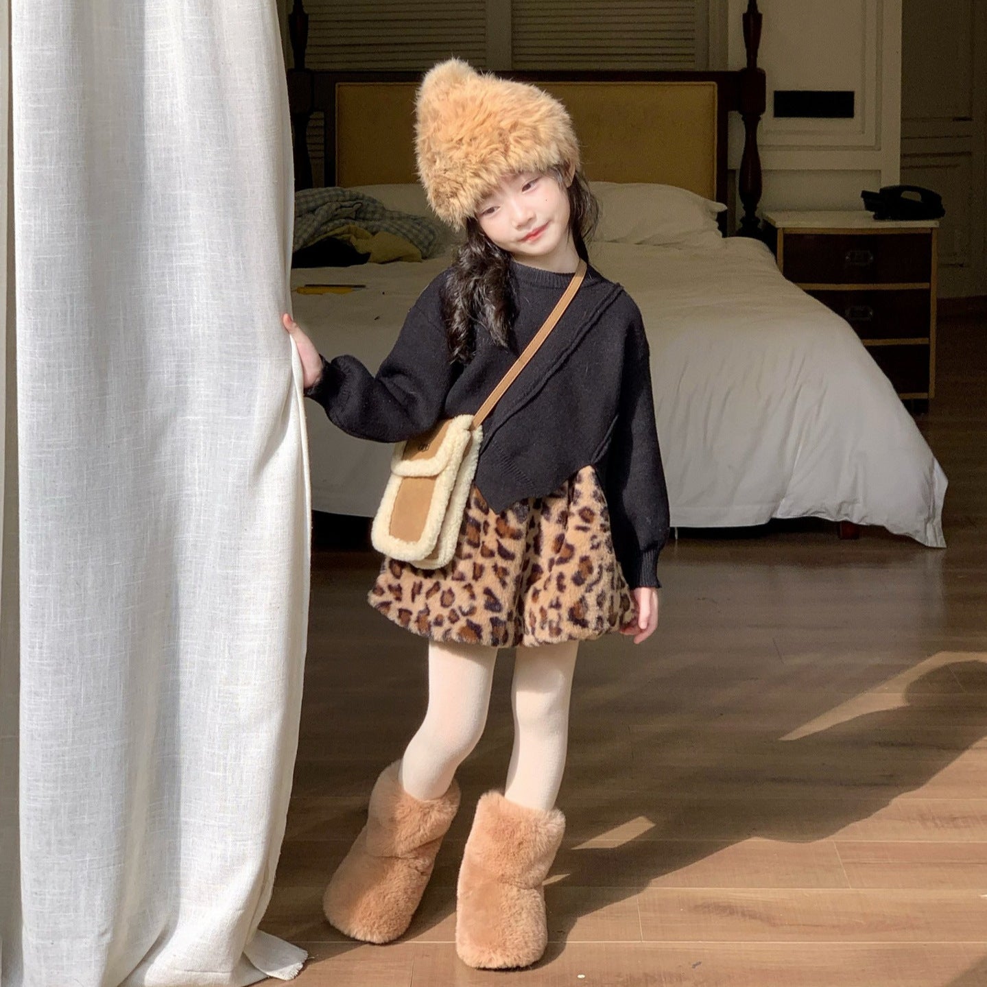 90-140】レオパード柄ミニスカート｜ELMO-こども服エルモ- – こども服ELMO