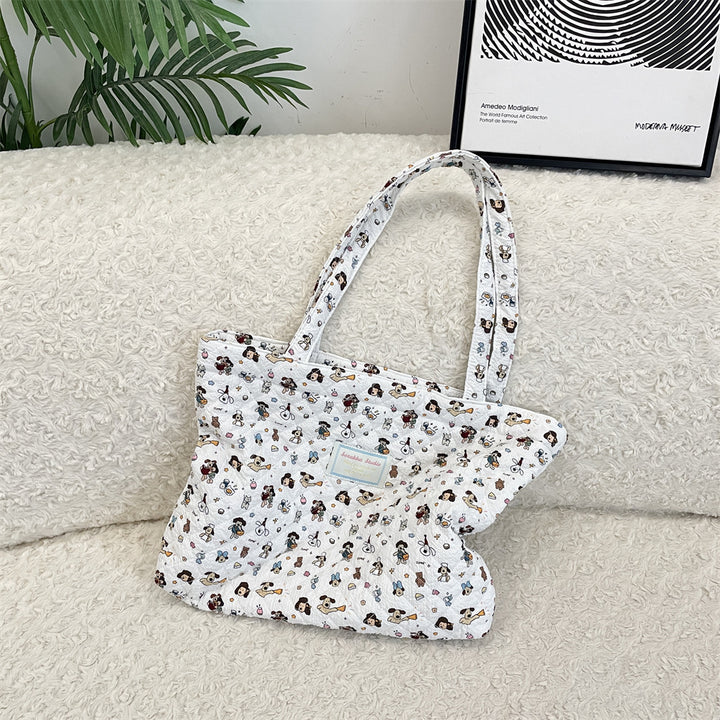 パターンプリントキルティングバッグ