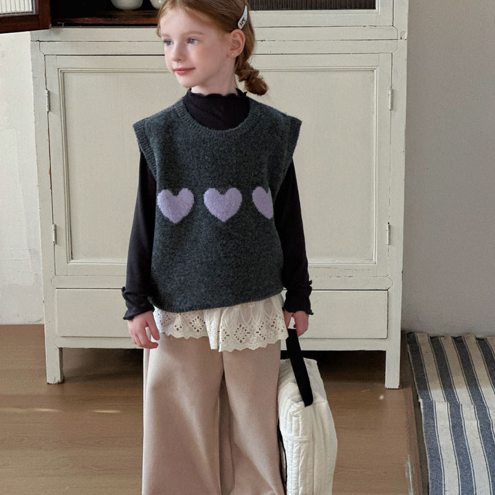 【90-150】ハートデザインニットベスト