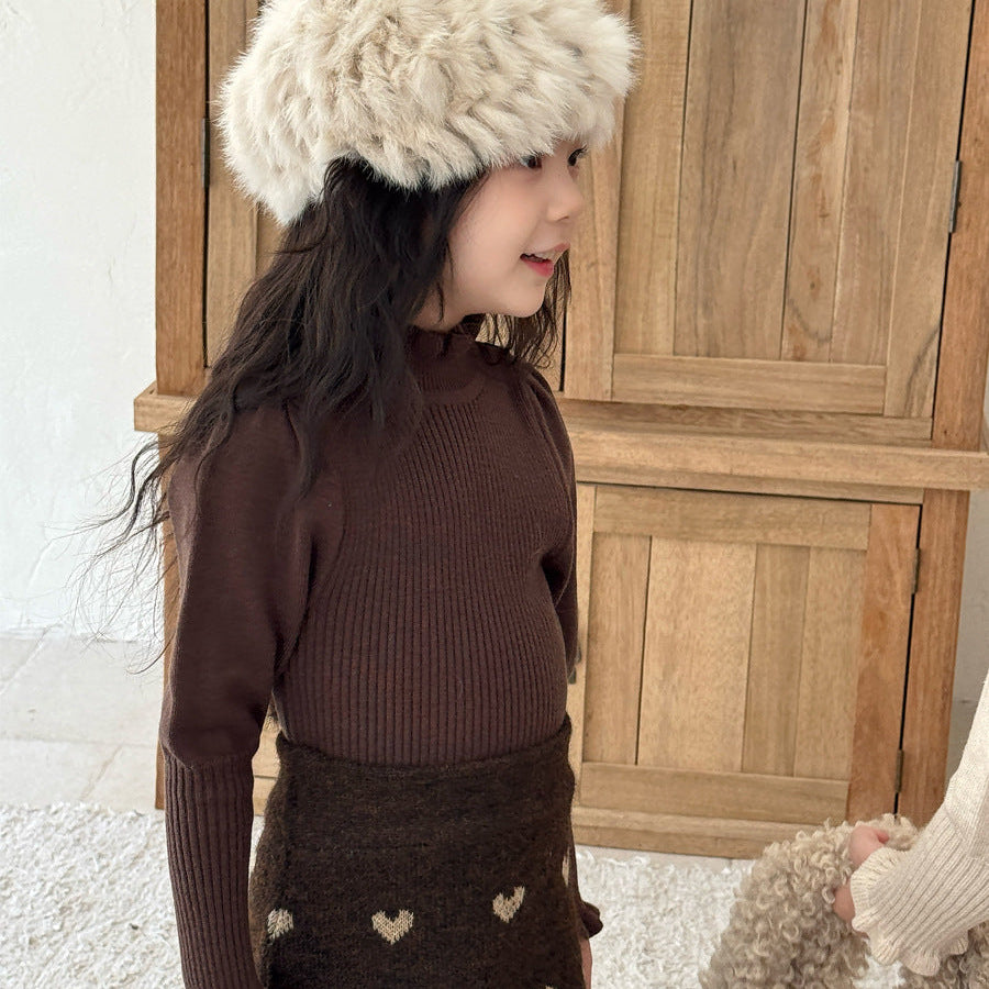 【90-150】パフスリーブハイネックセーター