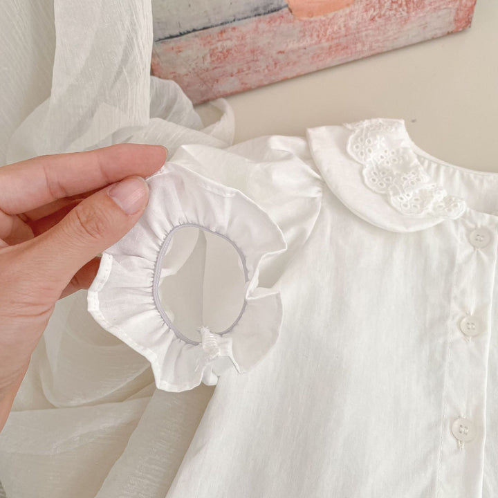 【73-120】レースデザインカラーシャツ