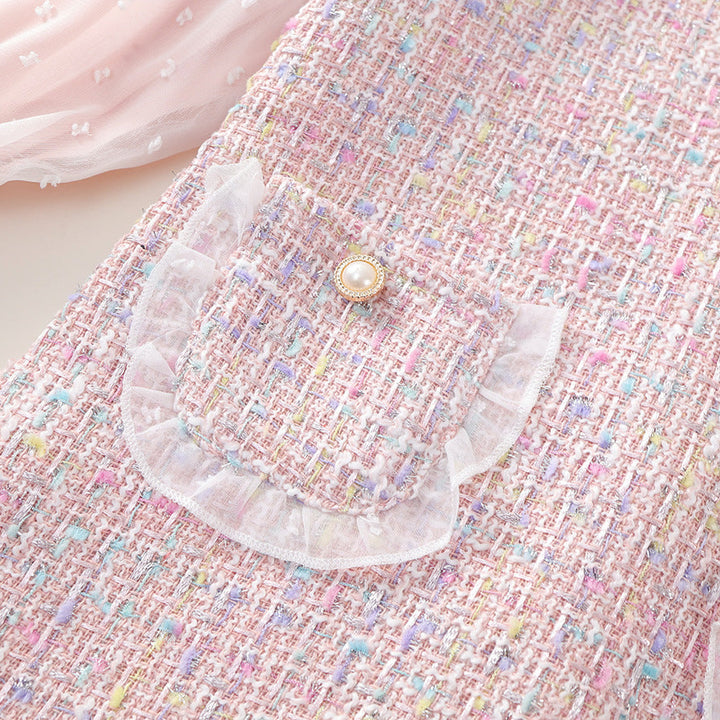 【90-140】レイヤード風長袖ワンピース