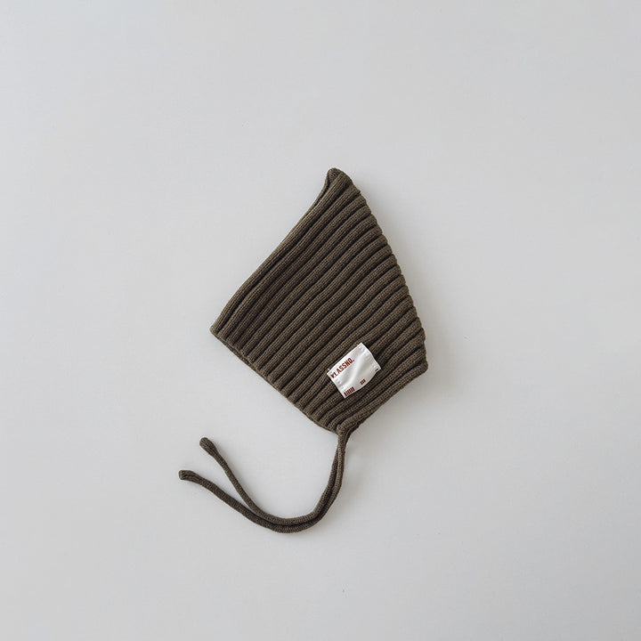 【42-49cm】あご紐付きリブニット帽