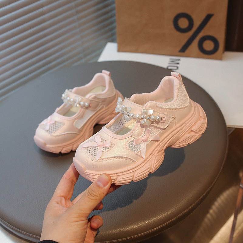 【16.5-22.0】デコラティブデザインメッシュシューズ