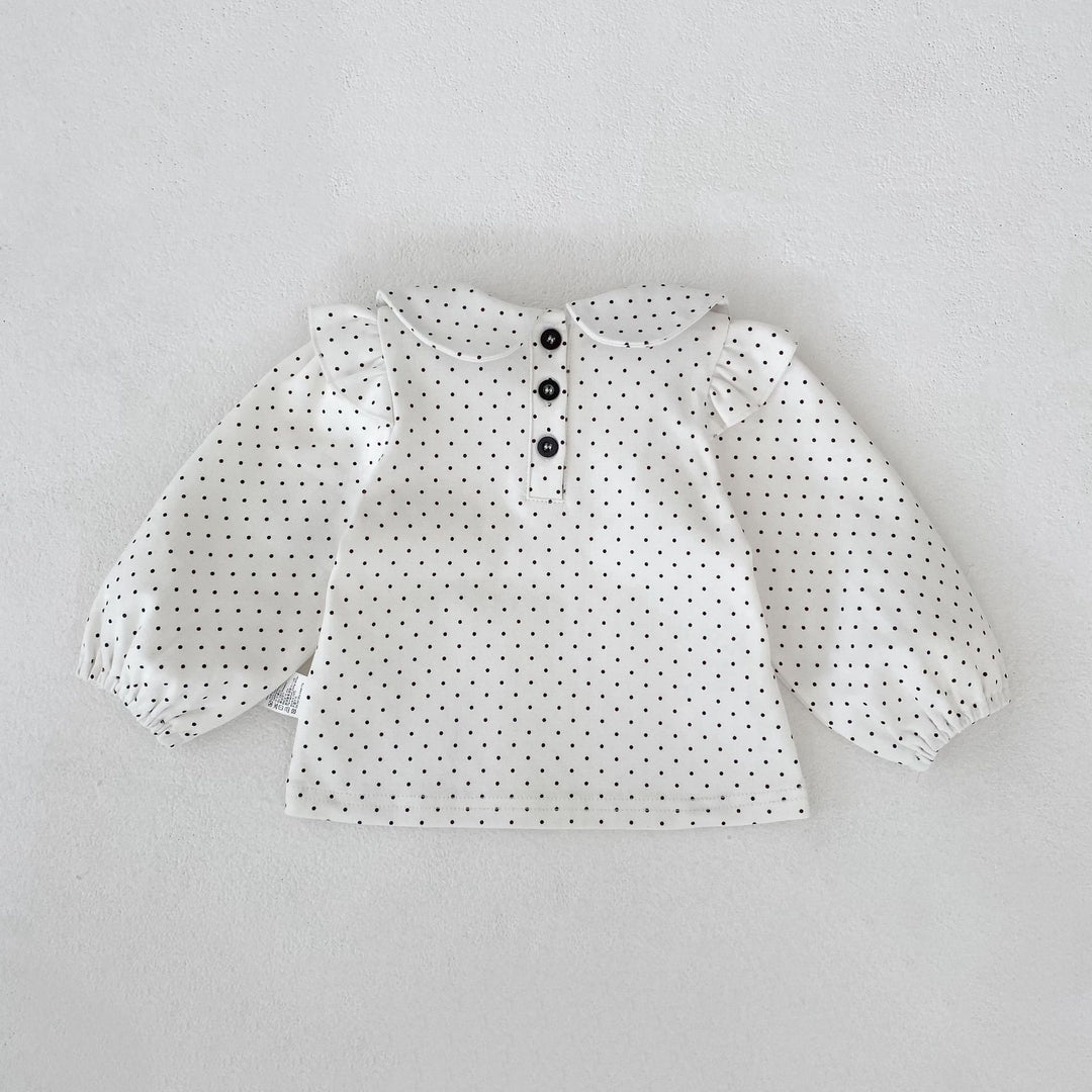 【73-110】フリルデザインドット柄セットアップ