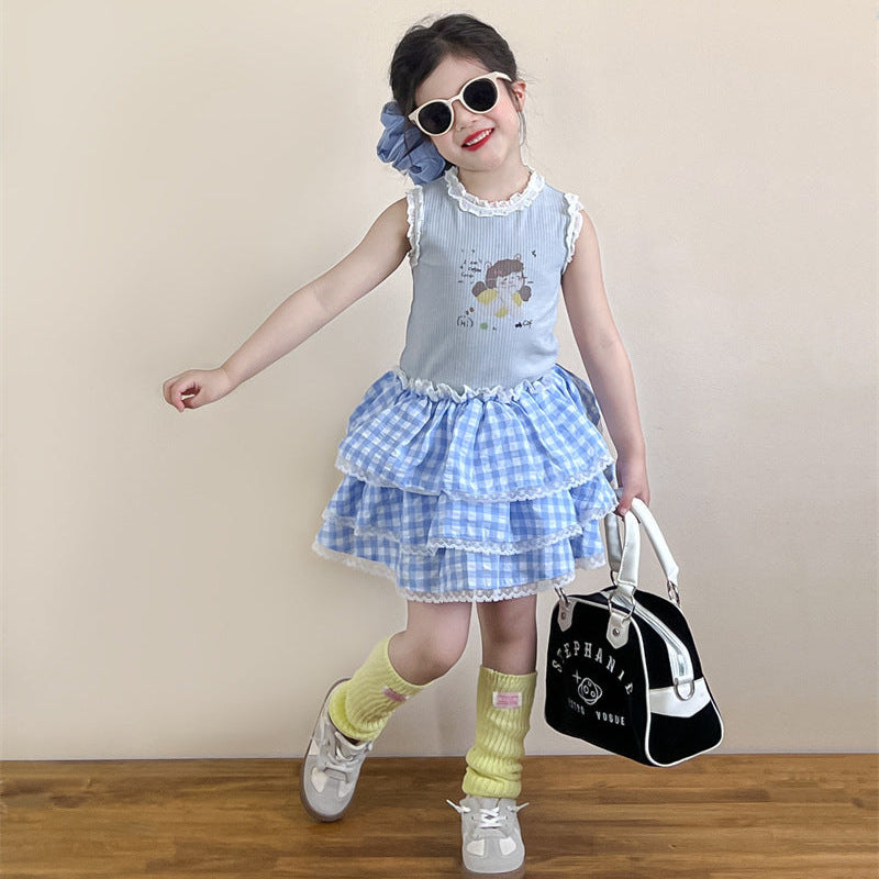 【90-140】フロントイラストノースリーブトップス