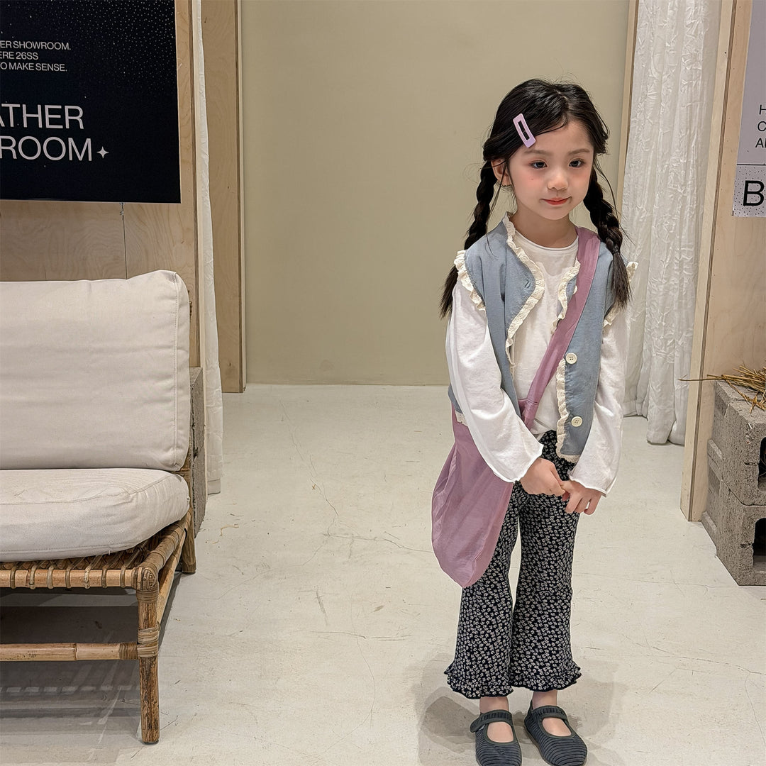 【80-130】フリルヘムロングパンツ