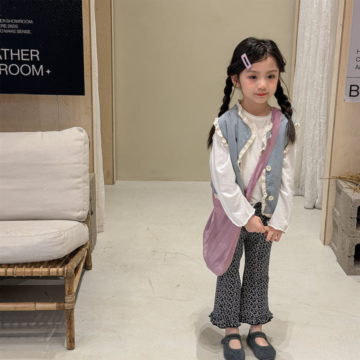 【80-130】フリルヘムロングパンツ