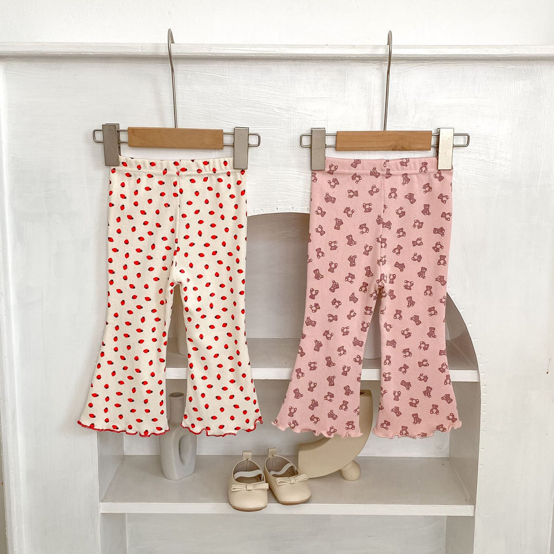 【73-110】パターンプリントフレアロングパンツ