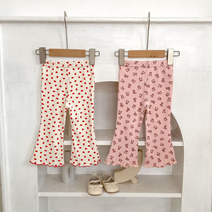 【73-110】パターンプリントフレアロングパンツ