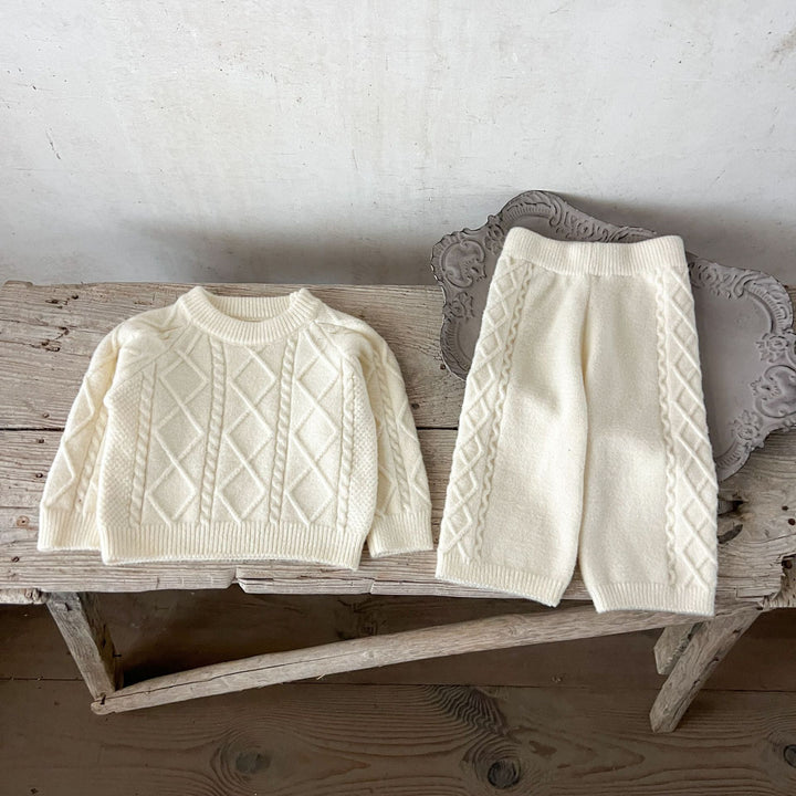 【73-110】アーガイル編みニットセットアップ