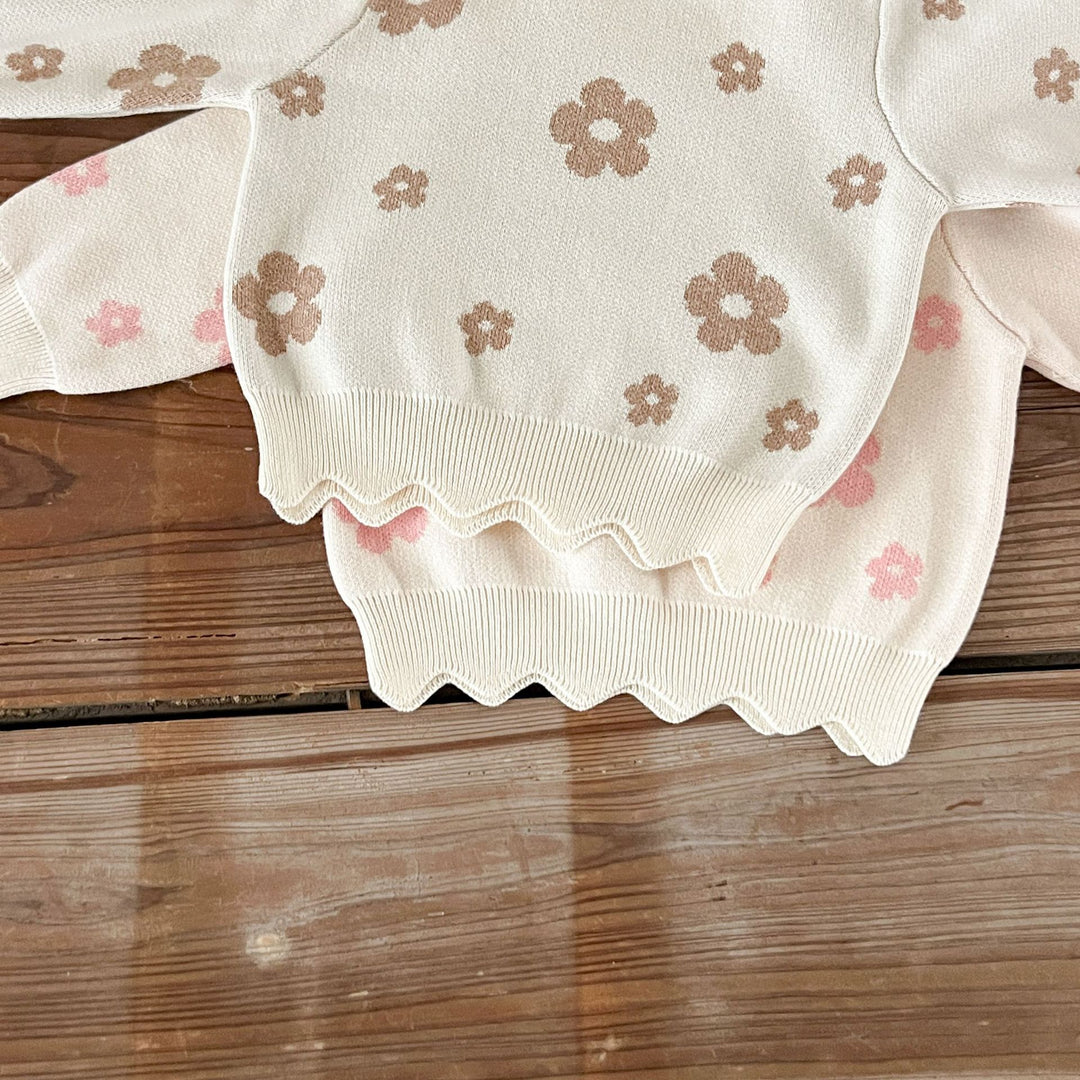 【73-100】スカラップヘム花柄セットアップ