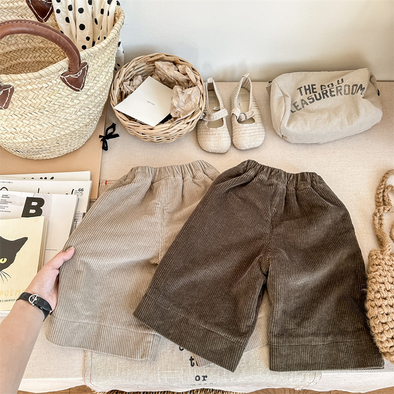 【80-130】コーデュロイワイドパンツ